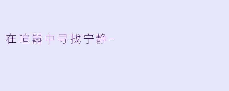 在喧嚣中寻找宁静-