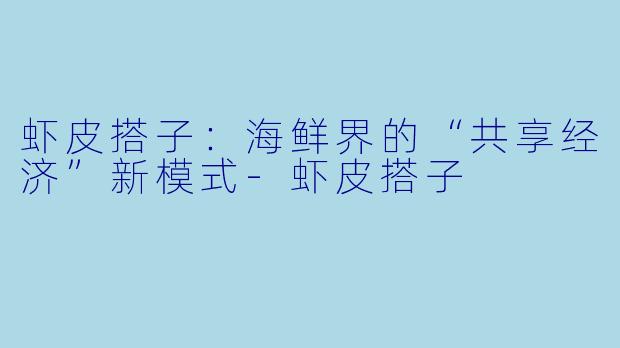 虾皮搭子：海鲜界的“共享经济”新模式-虾皮搭子