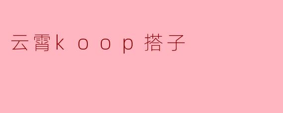 云霄koop搭子