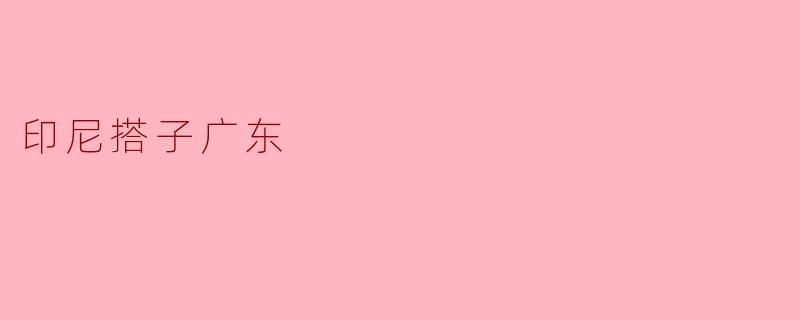 ### 印尼搭子,广东风情 — 文化交流中的新机遇