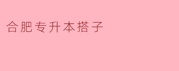 合肥专升本搭子