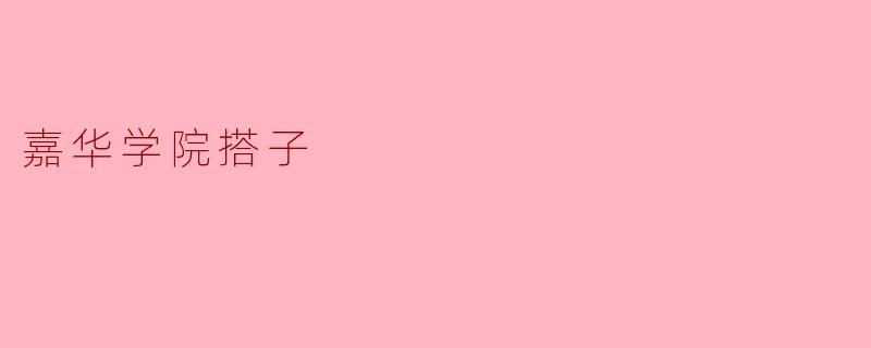 嘉华学院的搭子活动是怎样的?