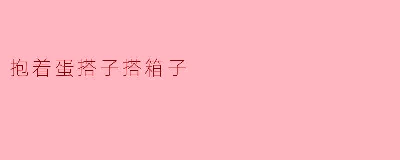 ### 抱着蛋搭子搭箱子:生活中的温暖与希望