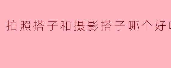 拍照搭子和摄影搭子哪个好听