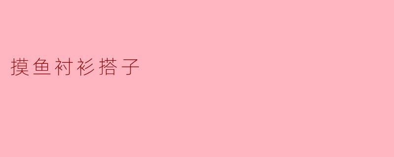 摸鱼衬衫搭子:解锁职场新潮流