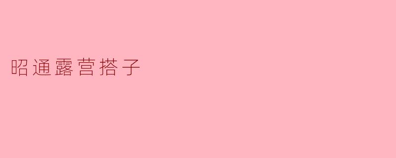 昭通露营搭子