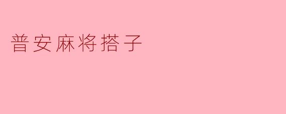 普安麻将搭子