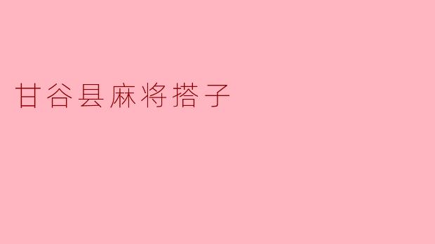 甘谷县麻将搭子