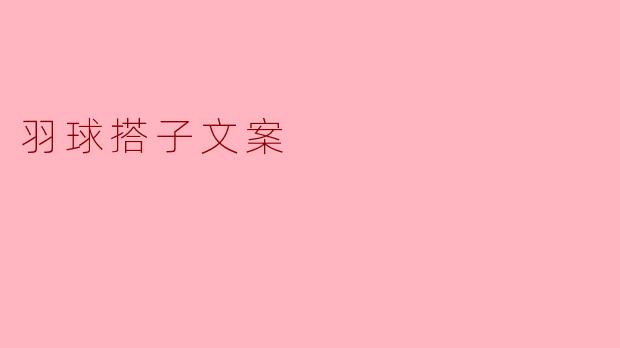 什么是羽球搭子？**