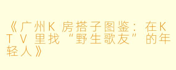 《广州K房搭子图鉴:在KTV里找“野生歌友”的年轻人》