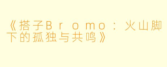 《搭子Bromo:火山脚下的孤独与共鸣》