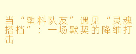 当“塑料队友”遇见“灵魂搭档”：一场默契的降维打击