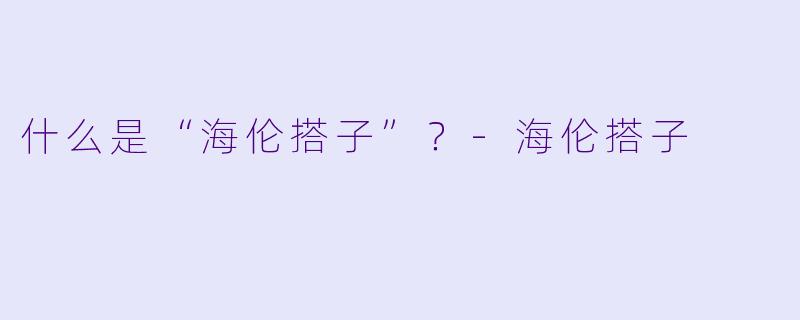 什么是“海伦搭子”？-海伦搭子