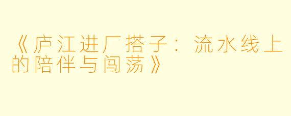《庐江进厂搭子：流水线上的陪伴与闯荡》