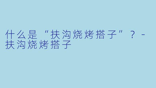 什么是“扶沟烧烤搭子”？-扶沟烧烤搭子