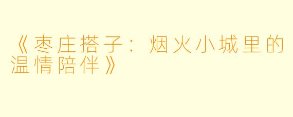 《枣庄搭子：烟火小城里的温情陪伴》