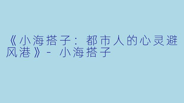 《小海搭子：都市人的心灵避风港》-小海搭子