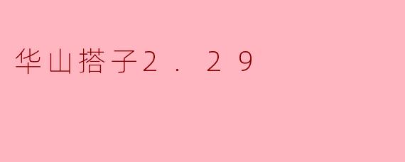 华山搭子2.29