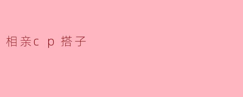 相亲cp搭子