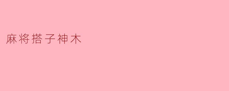 麻将搭子神木