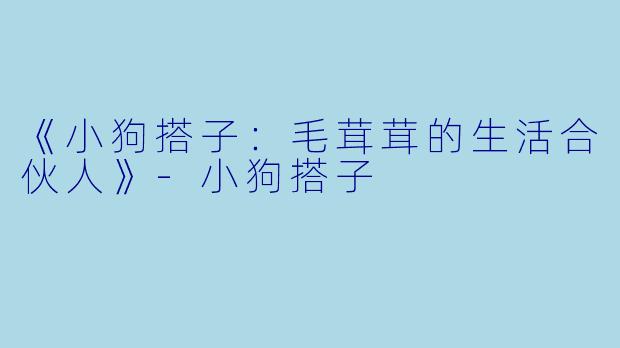 《小狗搭子：毛茸茸的生活合伙人》-小狗搭子