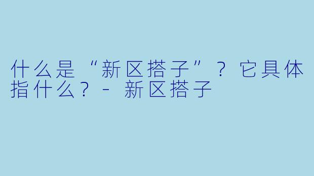 什么是“新区搭子”?它具体指什么?