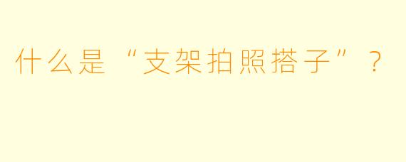 什么是“支架拍照搭子”？