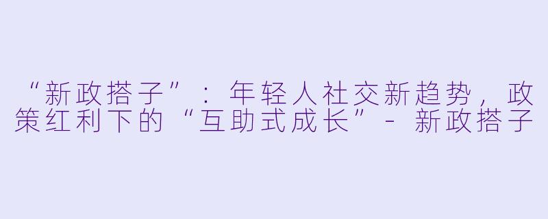 “新政搭子”：年轻人社交新趋势，政策红利下的“互助式成长”-新政搭子