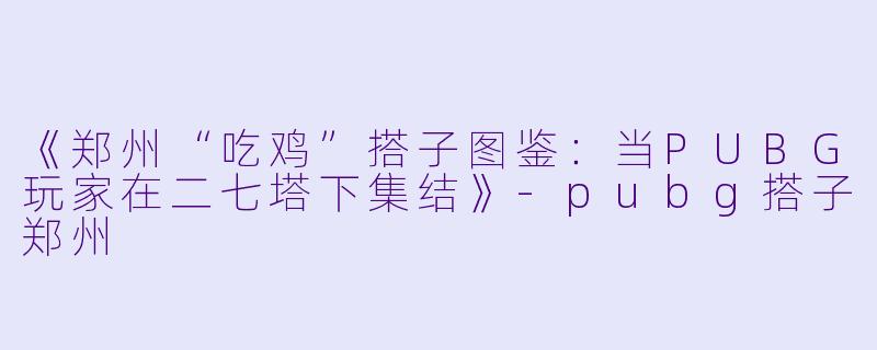 《郑州“吃鸡”搭子图鉴：当PUBG玩家在二七塔下集结》-pubg搭子郑州