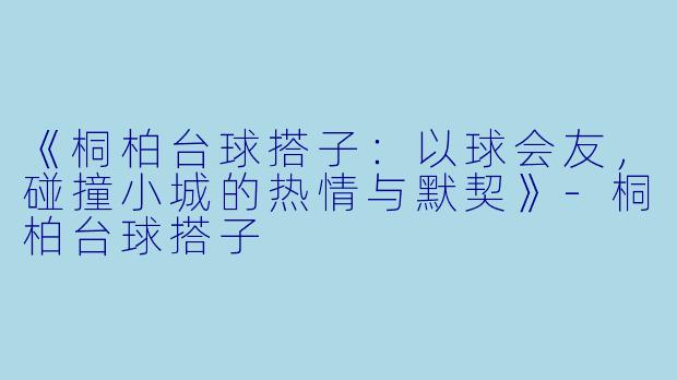 《桐柏台球搭子：以球会友，碰撞小城的热情与默契》-桐柏台球搭子