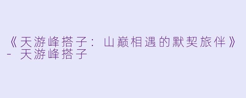 《天游峰搭子：山巅相遇的默契旅伴》-天游峰搭子