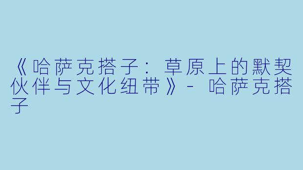 《哈萨克搭子：草原上的默契伙伴与文化纽带》-哈萨克搭子
