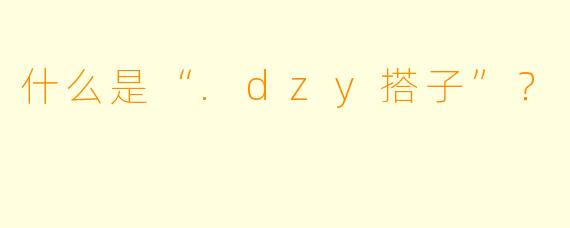 什么是“.dzy搭子”？