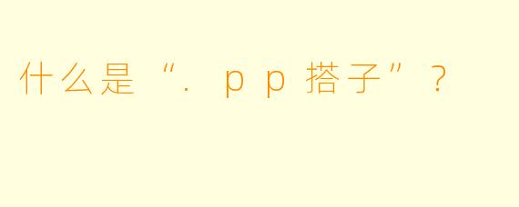 什么是“.pp搭子”?