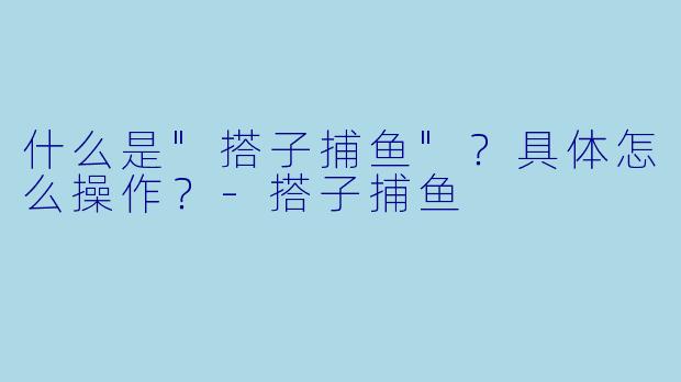 什么是"搭子捕鱼"?具体怎么操作?