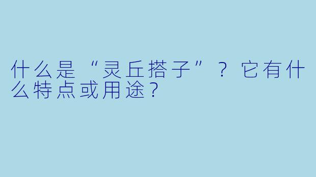 什么是“灵丘搭子”?它有什么特点或用途?