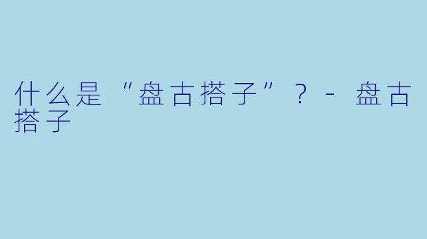 什么是“盘古搭子”？-盘古搭子