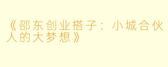 《邵东创业搭子：小城合伙人的大梦想》