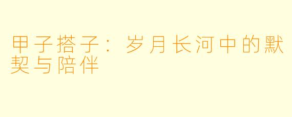 甲子搭子:岁月长河中的默契与陪伴