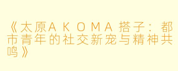 《太原AKOMA搭子：都市青年的社交新宠与精神共鸣》