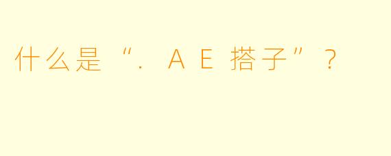 什么是“.AE搭子”？