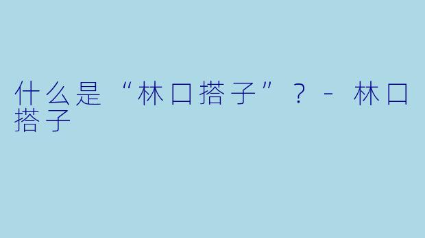 什么是“林口搭子”？-林口搭子