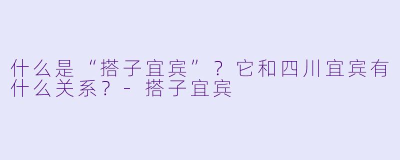 什么是“搭子宜宾”？它和四川宜宾有什么关系？-搭子宜宾