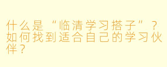 什么是“临清学习搭子”？如何找到适合自己的学习伙伴？
