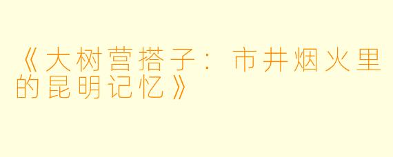 《大树营搭子：市井烟火里的昆明记忆》