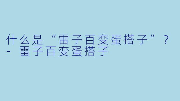 什么是“雷子百变蛋搭子”？-雷子百变蛋搭子