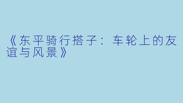 《东平骑行搭子：车轮上的友谊与风景》
