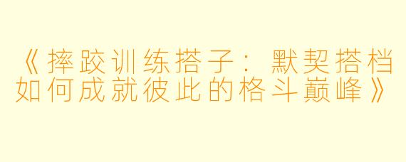 《摔跤训练搭子：默契搭档如何成就彼此的格斗巅峰》
