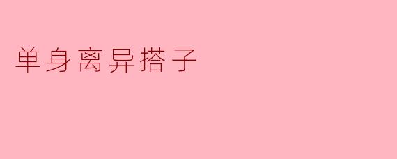 单身离异搭子