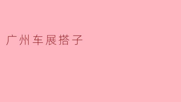 广州车展搭子